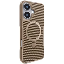 Чохол для iPhone Mobile Case TPU+PC Metal Buttons with MagSafe Carbon Gold для iPhone 16: Колір золотой