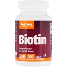 Jarrow Formulas Biotin, 5.000 mcg, 100 Veggie Capsules (JRW18005) Біотін: Форма випуску капсули