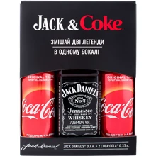 Віскі Jack Daniel's 0.7л + Coca-Cola ж / б, 2x0.33л (CCL1452252): Об'єм, л 0.7