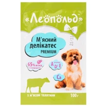 Влажный корм для собак Леопольд Мясные деликатесы с мясом телятины 100 г : Тип Влажный корм