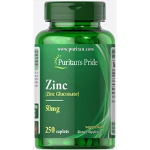 Puritan's Pride Zinc Gluconate 50mg 250 Caplets Цинк: Тип Цинк