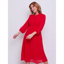 Платье Petite by GrandUA Айвори PETITE 40 красное повседневное удлиненное миди: Состав Полиэстер