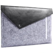 Gmakin Cover Envelope Felt Black/Grey with Snap (GM13-15) for MacBook Pro 15/Pro 16: Цвет серый (Space Gray)