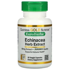 California Gold Nutrition Echinacea Herb Extract Экстракт эхинацеи 80 мг 60 вегетарианских капсул: Форма выпуска Капсулы