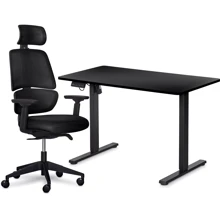 Комплект Mealux PowerDesk Lite Black + Leo Air Plus Black стол и стул (EVO-201 Lite B/B +Y 546 KB): undefined undefined