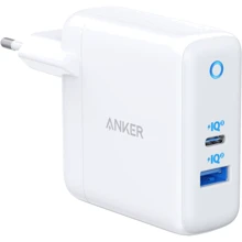 Зарядний пристрій ANKER Wall Charger PowerPort USB 45W + USB-C 15W White : Особливості Швидка зарядка, USB-C