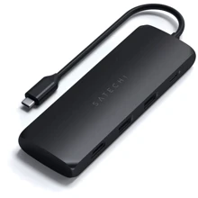 Адаптер Satechi Adapter Aluminum USB-C to USB-C+2xUSB+HDMI+SSD карман Black (ST-UCHSEK): Цвет черный