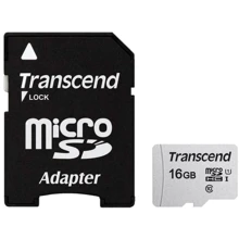 Карта пам'яті Transcend 16GB microSDHC Class 10 UHS-I U1 + adapter (TS16GUSD300S-A): Тип карти microSDHC
