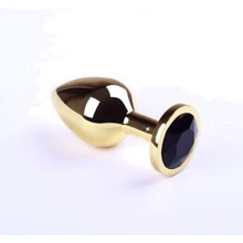 Анальная пробка,Gold Black Diamond, L: Для кого Унисекс