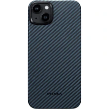 Чехол для iPhone Pitaka MagEZ Case 4 Twill 1500D Black/Blue (KI1508) for iPhone 15: Цвет синий