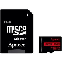 Карта памяти Apacer 32GB microSDHC Class 10 UHS-I U1 V10 A1 + adapter (AP32GMCSH10UB-R): Тип карты MicroSDHC