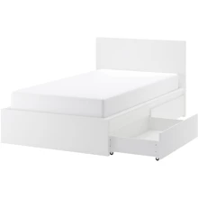 Каркас кровати с 2 корзинами ІКЕА MALM 120х200 см белый (690.682.24): undefined undefined