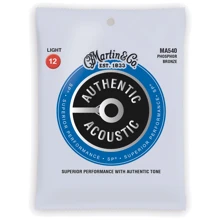 Струна для гитар Струны MARTIN MA540 Authentic Acoustic SP 92/8 Phosphor Bronze Light (12-54): Тип Комплект струн