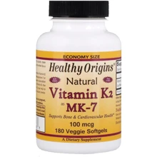 Healthy Origins Vitamin K2 as MK7 Natural 100 mcg 180 Veggie Softgels Вітамін K2 в формі MK7: Тип вітамін K