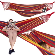 Гамак Springos 200 x 150 см HM052 подвесной с деревянными перекладинами XXL: Производитель Springos