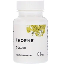 Thorne Research D-25,000 60 Caps Витамин D-25,000: Тип Витамин D
