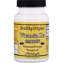 Healthy Origins Vitamin D3 Gels 10,000 IU (Lanolin) 120 caps Витамин D3: Тип Витамин D
