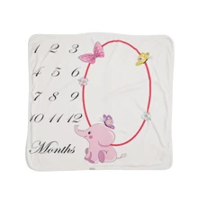 Плед Twins BabyDo Календарь роста Elephant 85x80 см бежево-розовый (1083): Тип плед