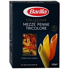 Макарони Barilla Mezze Penne Tricolore, 500 г (WT3654): Вага нетто 500 г