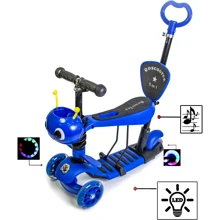 Самокат Scooter "Пчелка" 5in1. Blue (многофункциональный, со светом и музыкой): Количество колес 3