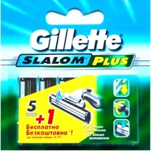 Gillette Slalom Plus Сменные касеты для бритья 5 + 1 шт: Вид Сменные кассеты