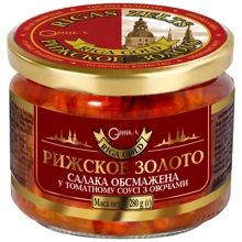 Салака обжаренная в томатном соусе с овощами Рижское золото 280 г (4820062446952): Вес нетто 280 г