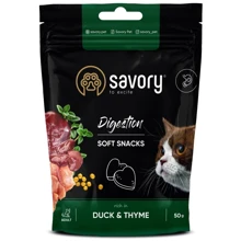 Мягкие лакомства Savory для улучшения пищеварения кошек, утка с тимьяном 50 г (4820232631409): Вид Снеки