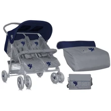 Коляска-трансформер для двійні Bertoni TWIN (blue & grey): Тип коляски візок для прогулянок