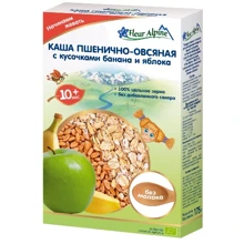 Каша безмолочная пшенично-овсяная с бананом и яблоком, 175г (4006303002778): Тип Каши безмолочные