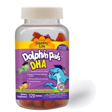 Country Life Dolphin pals DHA Риб'ячий жир для дітей у формі дельфінчиків 120 жувальних цукерок: Тип Омега 3