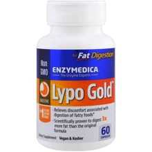 Enzymedica Lypo Gold For Fat Digestion Ферменты для переваривания жиров 60 капсул: Тип Пищеварительные ферменты