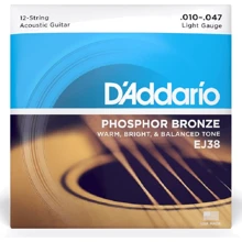 Струна для гитар Комплект струн D'addario EJ38 Phosphor Bronze Regular Light 12-string (10-47): Тип Комплект струн