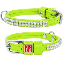 Ошейник WAUDOG Glamour "Полотно стразы" 9 мм 19-25 см салатовый (33075): Производитель WAUDOG