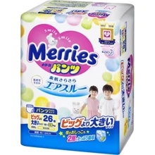 Подгузники-трусики Merries для детей XXL 15-28 кг 26 шт (4901301281098): Тип Подгузники-трусики