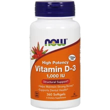 Now Foods Vitamin D-3 1,000 IU Softgels 360 caps: Тип Витамин D
