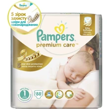 Подгузники Pampers Premium Care New Born (2-5 кг) 88 шт (4015400741602): Тип Подгузники