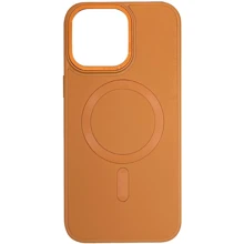 Чехол для iPhone TPU Case Bonbon Leather Metal Style with MagSafe Brown for iPhone 15 Pro Max: Цвет коричневый