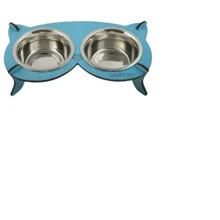 Миски на подставке Lucky Pet Cat 32x18x8 см голубые (4820224213446): Тип Миски