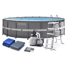 Бассейн каркасный Intex 26326 NP, 488 x 122 см (4 500 л/ч, насос 220V, лестница, тент, подстилка): undefined undefined