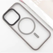 Чехол для iPhone Mobile Case TPU+PC Metal Buttons with MagSafe Grey for iPhone 16 Pro Max: Цвет серый