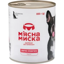 Влажный корм Мясная миска паштет для взрослых собак с говядиной 800 г (190341): Тип Паштет