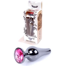Анальна пробка із кристалом BOSS of TOYS Boss Series - Jewellery Dark Silver BUTT PLUG Pink, BS6400053: Для кого унісекс