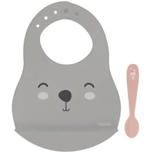 Дитячий набір Tramontina Baby Le Petit 2 пр. слинявчик + ложка orange (23797/404): Матеріал силікон