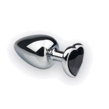 Анальная пробка, Silver Heart Black Diamond, L: Для кого Унисекс