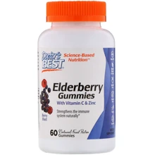 Doctor's Best, Elderberry Gummies with Vitamin C & Zinc, Berry Blast, 60 Gummies (DRB-00507): Форма выпуска Таблетки жевательные