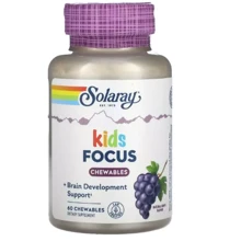 Solaray Kids Focus Підтримка дитячої зосередженості 60 жувальних таблеток смак винограду: Форма випуску Таблетки жевательные