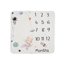 Плед Twins BabyDo Календарь роста Astronaut 85x80 см бежевый (1082): Тип плед