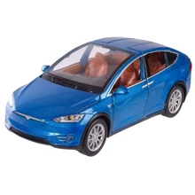 Металлическая машинка Автопром Tesla Model X Тесла 1:22 синяя (7574ABC): Тип Готовая модель