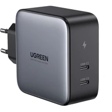 Зарядное устройство Ugreen Wall Charger 2xUSB-C CD254 GaN 100W Black (50327): Особенности Быстрая зарядка, Power Delivery (PD), USB-C