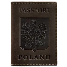 Обложка для паспорта с польским гербом BlankNote темно-коричневая (BN-OP-PL-o): Пол Унисекс